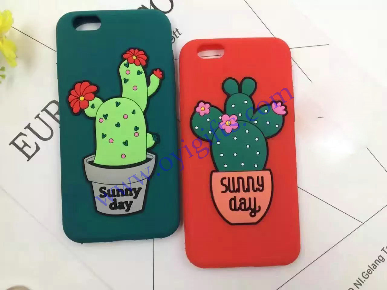Cute Cacti Silicon phone covers case soft skin supplier