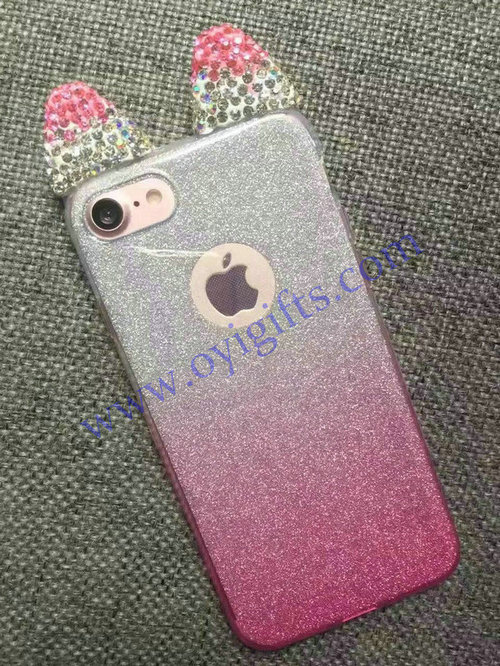 Gradient Glitter Phone covers cases with drilling
