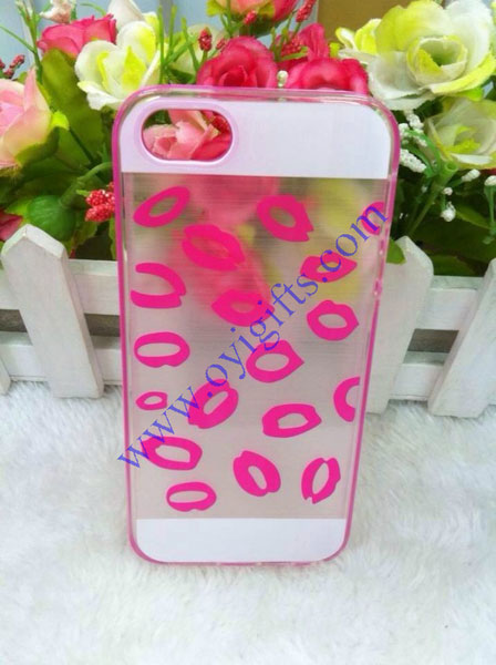 Lips printing TPU with PC phone case for iphone