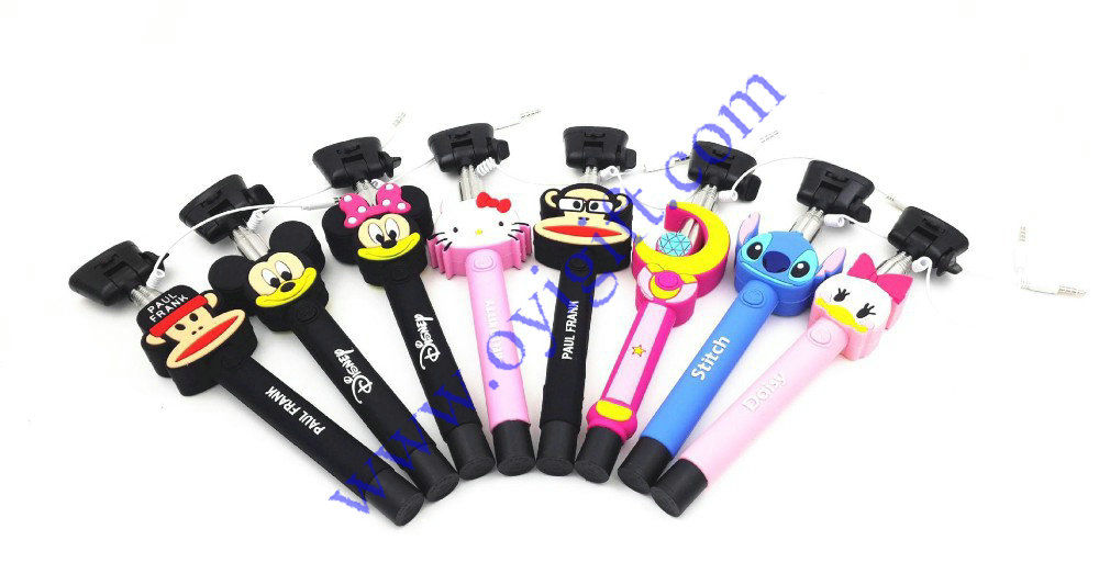 Cartoon Extendable Wired Selfie Stick for Iphone
