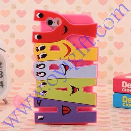 Cartoon happy letter Silicone Phone cover