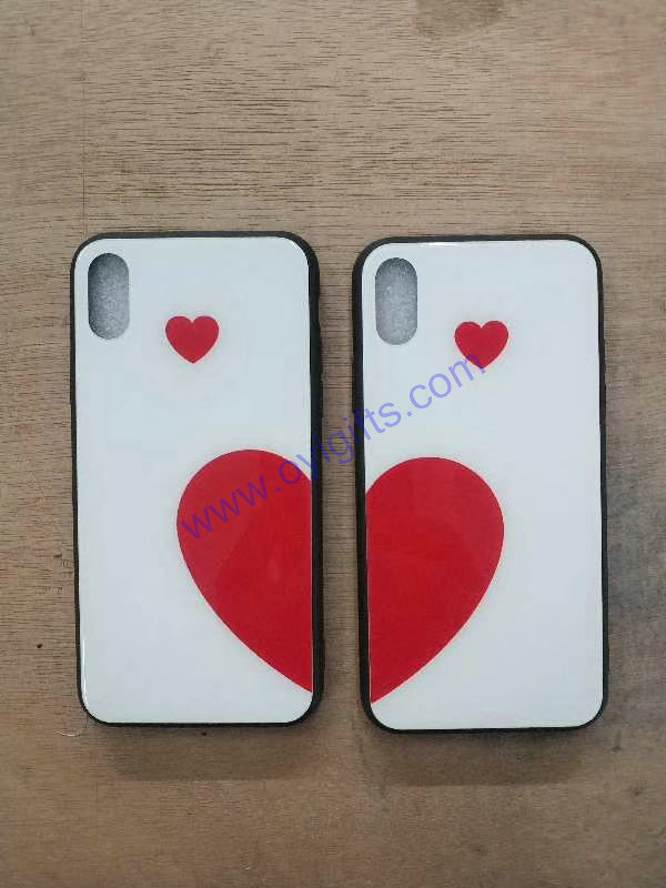Hot Summer glass phone case heart design iphone cover