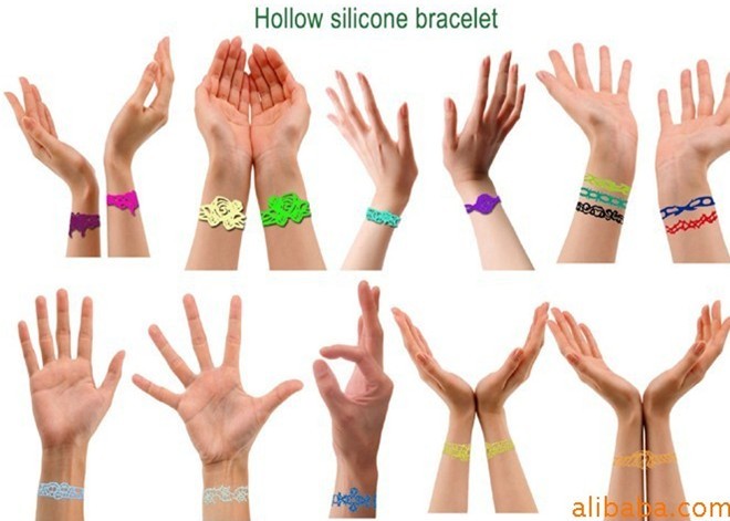 special designed hollow silicone bracelet