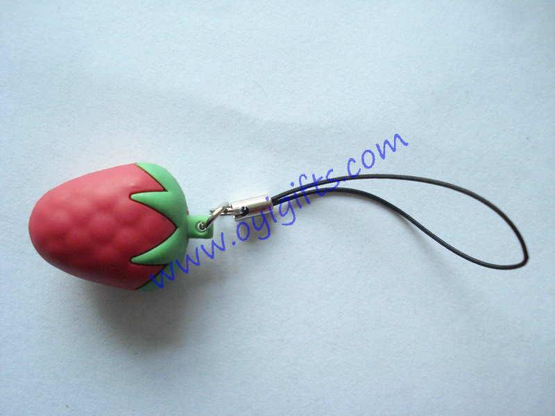 Strawberry mobile phone strap