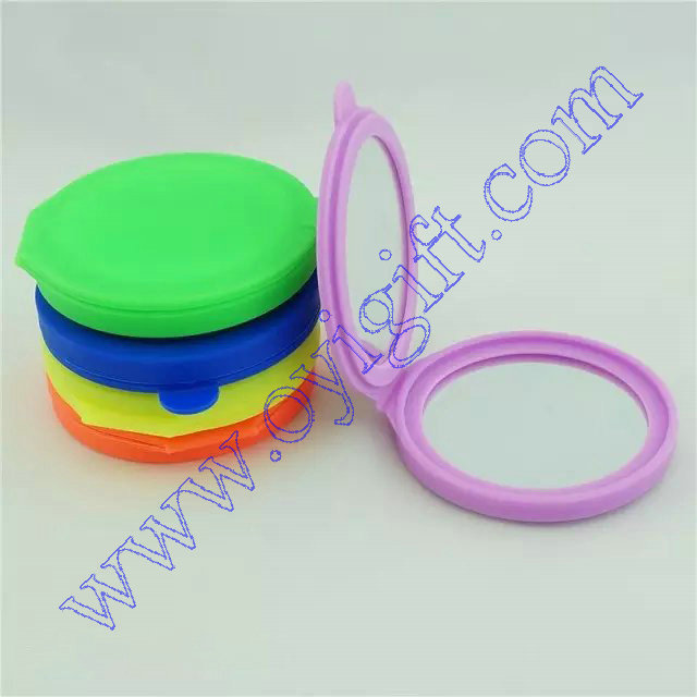 Lovely simple round Silicone Cosmetic Mirror