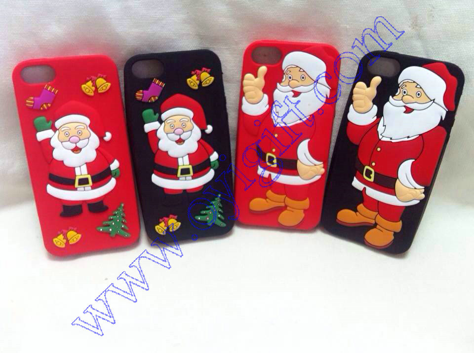 Santa Claus silicone cell phone case XMAS phone cover
