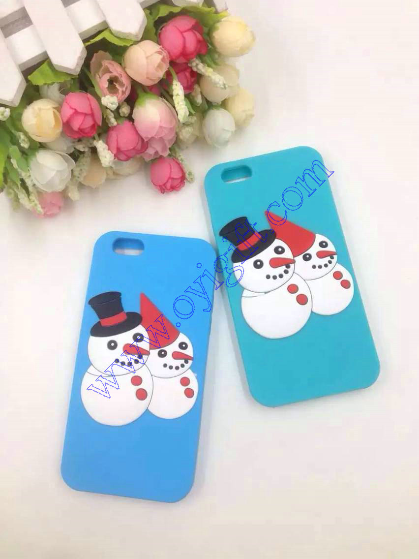 Christmas snowman silicone phone case XMAS phone cover festival mobile phone case
